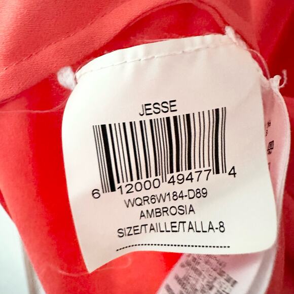 BCBGMaxAzria Jesse Ambrosia Coral Strapless Chiffon Tulip Full Length Dress 8 - Picture 12 of 13